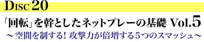 DISC20「回転」を幹としたネットプレーの基礎 Vol.5 ～空間を制する！攻撃力が倍増する５つのスマッシュ～